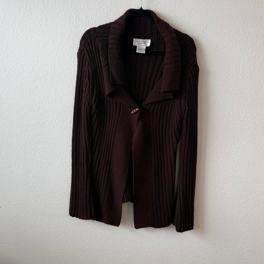 Brown one button cardigan